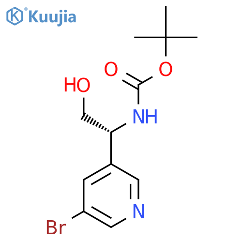 tert-butyl N-(1R)-1-(5-bromopyridin-3-yl)-2-hydroxyethylcarbamate structure