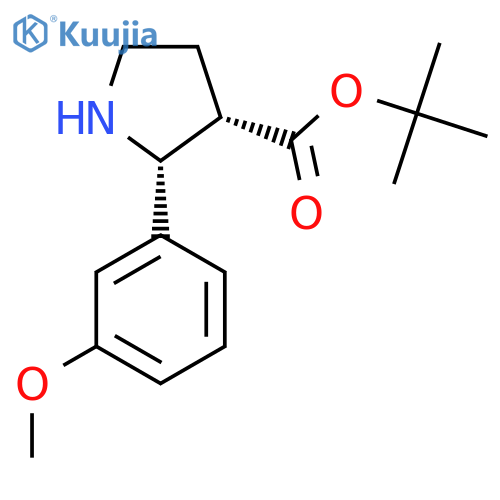 rac-tert-butyl (2R,3S)-2-(3-methoxyphenyl)pyrrolidine-3-carboxylate structure