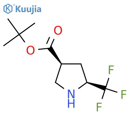 rac-tert-butyl (3R,5R)-5-(trifluoromethyl)pyrrolidine-3-carboxylate structure