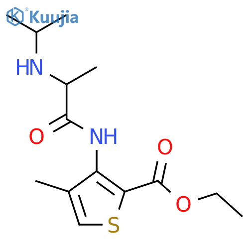 ethyl 4-methyl-3-{2-(propan-2-yl)aminopropanamido}thiophene-2-carboxylate structure