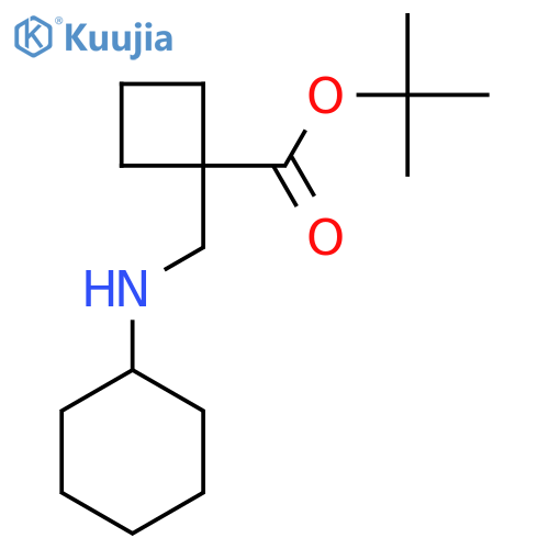 tert-butyl 1-(cyclohexylamino)methylcyclobutane-1-carboxylate structure