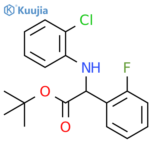 tert-butyl 2-(2-chlorophenyl)amino-2-(2-fluorophenyl)acetate structure