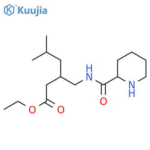 Ethyl 5-methyl-3-{[(piperidin-2-yl)formamido]methyl}hexanoate structure
