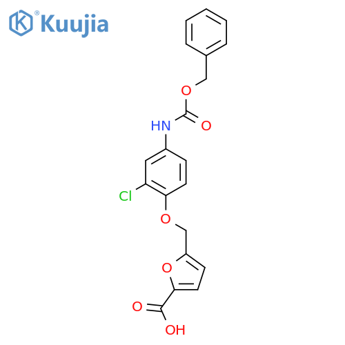 5-(4-{(benzyloxy)carbonylamino}-2-chlorophenoxy)methylfuran-2-carboxylic acid structure