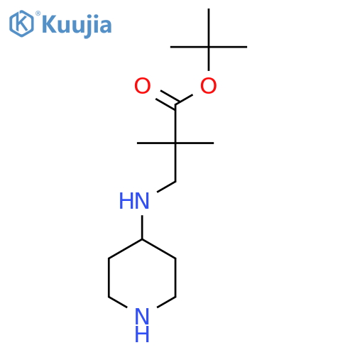 tert-butyl 2,2-dimethyl-3-(piperidin-4-yl)aminopropanoate structure