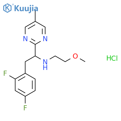 [2-(2,4-Difluorophenyl)-1-(5-methylpyrimidin-2-yl)ethyl](2-methoxyethyl)amine hydrochloride structure