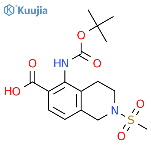 5-{(tert-butoxy)carbonylamino}-2-methanesulfonyl-1,2,3,4-tetrahydroisoquinoline-6-carboxylic acid structure