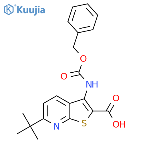 3-{(benzyloxy)carbonylamino}-6-tert-butylthieno2,3-bpyridine-2-carboxylic acid structure