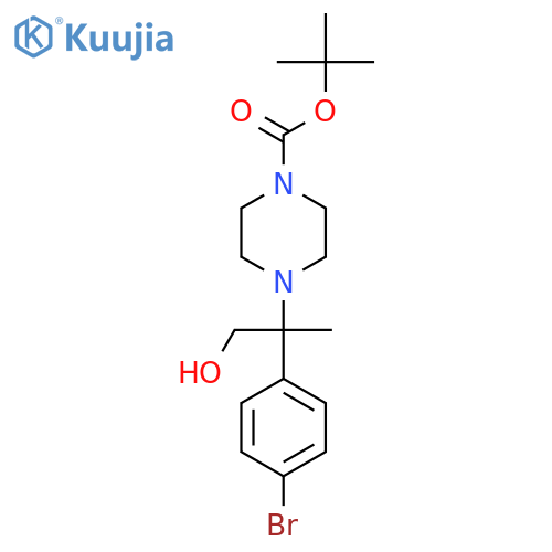 tert-butyl 4-2-(4-bromophenyl)-1-hydroxypropan-2-ylpiperazine-1-carboxylate structure