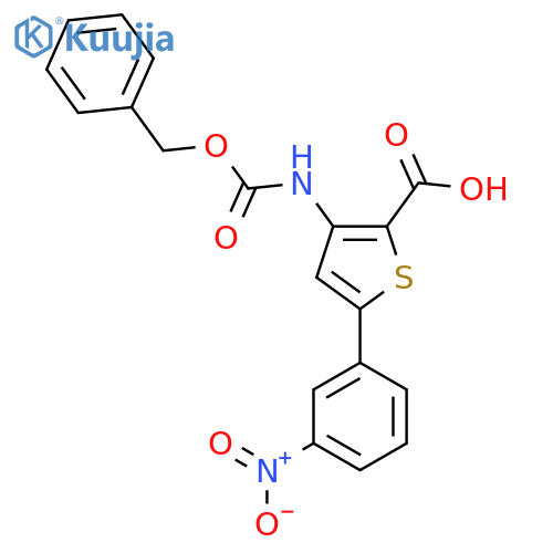 3-{(benzyloxy)carbonylamino}-5-(3-nitrophenyl)thiophene-2-carboxylic acid structure