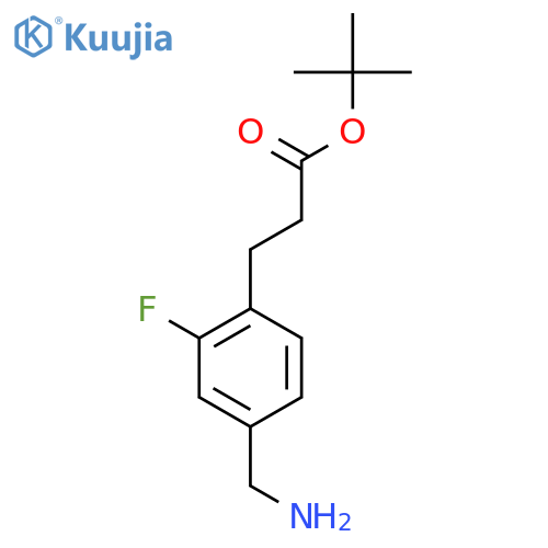 tert-butyl 3-4-(aminomethyl)-2-fluorophenylpropanoate structure