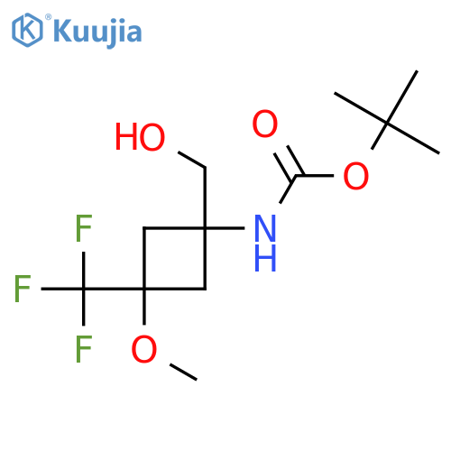 Tert-butyl N-[1-(hydroxymethyl)-3-methoxy-3-(trifluoromethyl)cyclobutyl]carbamate structure