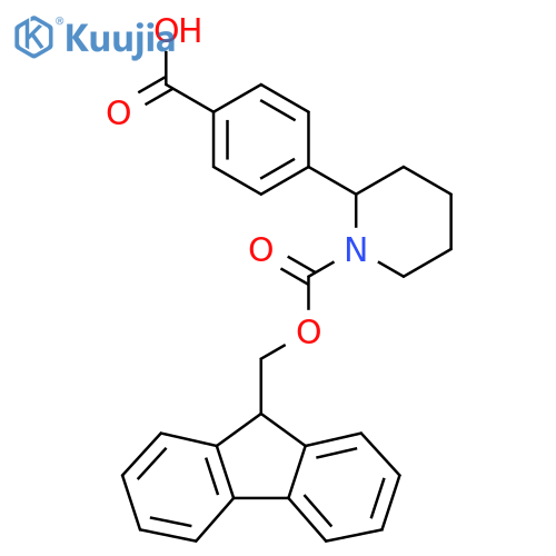 4-(1-{(9H-fluoren-9-yl)methoxycarbonyl}piperidin-2-yl)benzoic acid structure
