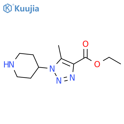 1H-1,2,3-Triazole-4-carboxylic acid, 5-methyl-1-(4-piperidinyl)-, ethyl ester structure