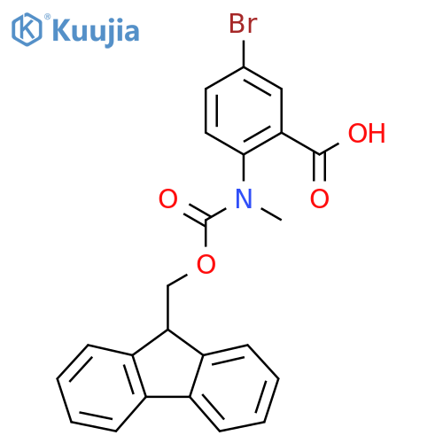 5-bromo-2-({(9H-fluoren-9-yl)methoxycarbonyl}(methyl)amino)benzoic acid structure