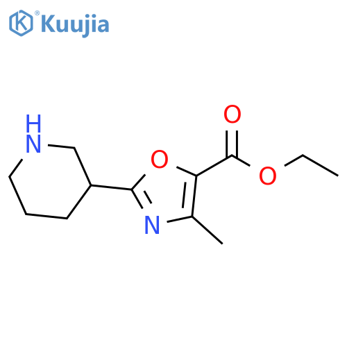 ethyl 4-methyl-2-(piperidin-3-yl)-1,3-oxazole-5-carboxylate structure