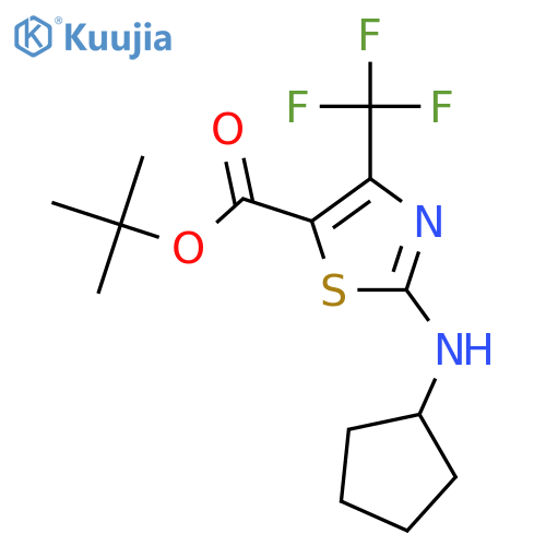 Tert-butyl 2-(cyclopentylamino)-4-(trifluoromethyl)-1,3-thiazole-5-carboxylate structure