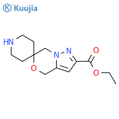 Ethyl spiro[piperidine-4,6′(7′H)-[4H]pyrazolo[5,1-c][1,4]oxazine]-2′-carboxylate structure