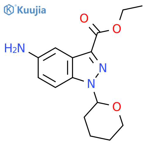 ethyl 5-amino-1-(oxan-2-yl)-1H-indazole-3-carboxylate structure