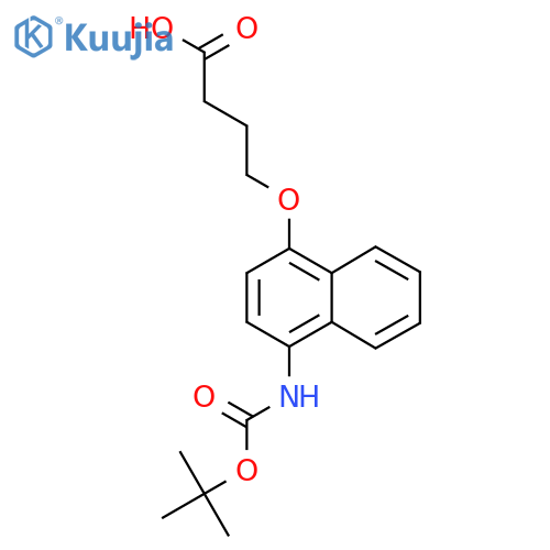 4-(4-{(tert-butoxy)carbonylamino}naphthalen-1-yl)oxybutanoic acid structure