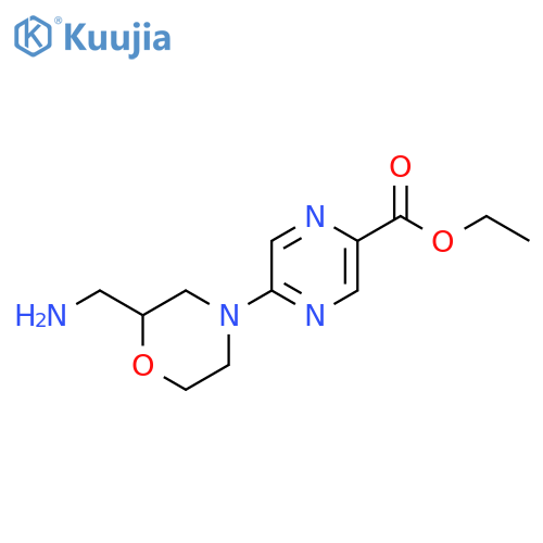 Ethyl 5-[2-(aminomethyl)morpholin-4-yl]pyrazine-2-carboxylate structure