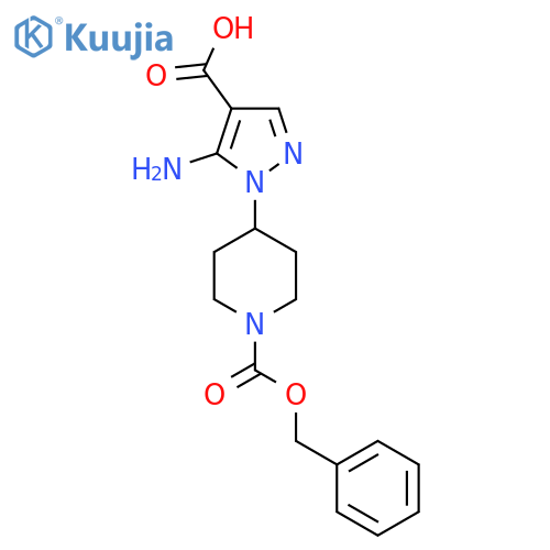 2-{1-[(benzyloxy)carbonyl]piperidin-4-yl}-3-imino-2,3-dihydro-1H-pyrazole-4-carboxylic acid structure