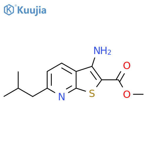 Methyl 3-amino-6-(2-methylpropyl)thieno[2,3-b]pyridine-2-carboxylate structure
