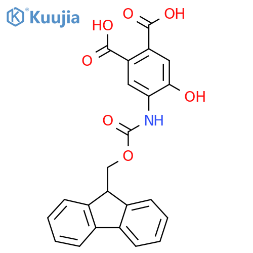 4-({(9H-fluoren-9-yl)methoxycarbonyl}amino)-5-hydroxybenzene-1,2-dicarboxylic acid structure