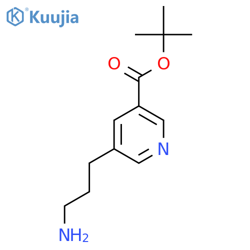 Tert-butyl 5-(3-aminopropyl)pyridine-3-carboxylate structure