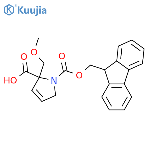 1-{(9H-fluoren-9-yl)methoxycarbonyl}-2-(methoxymethyl)-2,5-dihydro-1H-pyrrole-2-carboxylic acid structure
