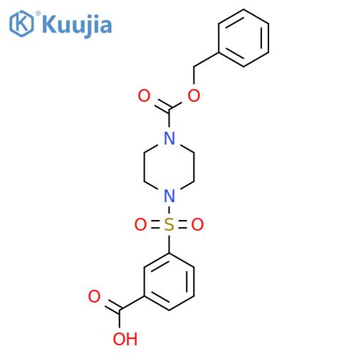 3-({4-(benzyloxy)carbonylpiperazin-1-yl}sulfonyl)benzoic acid structure