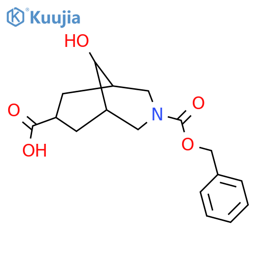 3-(benzyloxy)carbonyl-9-hydroxy-3-azabicyclo3.3.1nonane-7-carboxylic acid structure