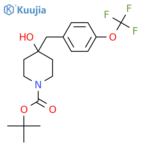 tert-butyl 4-hydroxy-4-{4-(trifluoromethoxy)phenylmethyl}piperidine-1-carboxylate structure