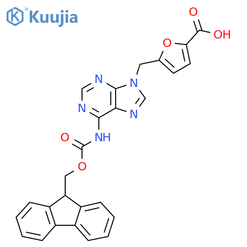 5-{6-({(9H-fluoren-9-yl)methoxycarbonyl}amino)-9H-purin-9-ylmethyl}furan-2-carboxylic acid structure