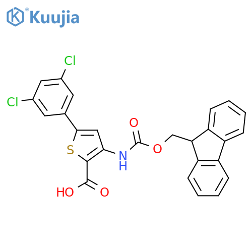 5-(3,5-dichlorophenyl)-3-({(9H-fluoren-9-yl)methoxycarbonyl}amino)thiophene-2-carboxylic acid structure