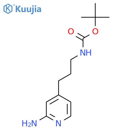 tert-butyl N-3-(2-aminopyridin-4-yl)propylcarbamate structure
