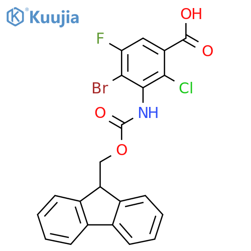 4-bromo-2-chloro-3-({(9H-fluoren-9-yl)methoxycarbonyl}amino)-5-fluorobenzoic acid structure