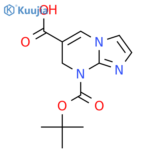 8-(tert-butoxy)carbonyl-7H,8H-imidazo1,2-apyrimidine-6-carboxylic acid structure