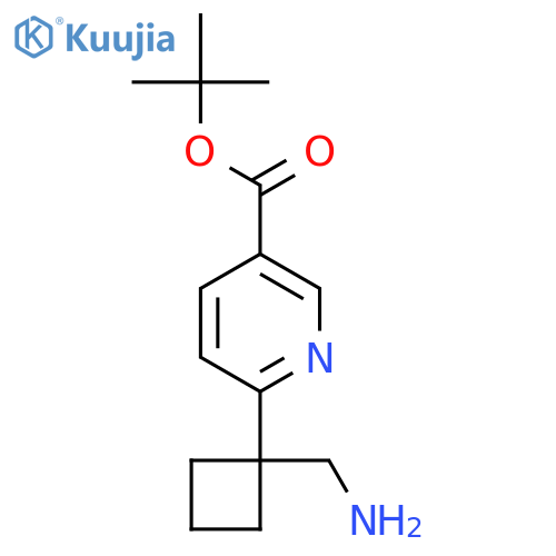 Tert-butyl 6-[1-(aminomethyl)cyclobutyl]pyridine-3-carboxylate structure