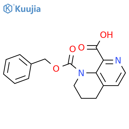 1-(benzyloxy)carbonyl-1,2,3,4-tetrahydro-1,7-naphthyridine-8-carboxylic acid structure