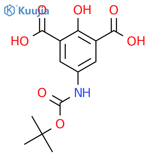 5-{(tert-butoxy)carbonylamino}-2-hydroxybenzene-1,3-dicarboxylic acid structure