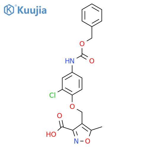 4-(4-{(benzyloxy)carbonylamino}-2-chlorophenoxy)methyl-5-methyl-1,2-oxazole-3-carboxylic acid structure