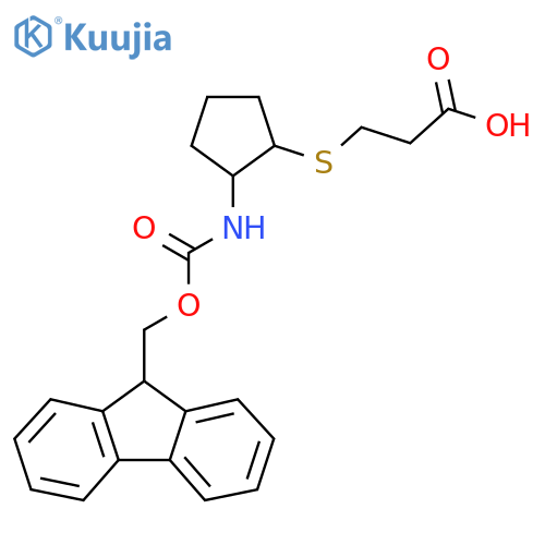 3-{2-({(9H-fluoren-9-yl)methoxycarbonyl}amino)cyclopentylsulfanyl}propanoic acid structure