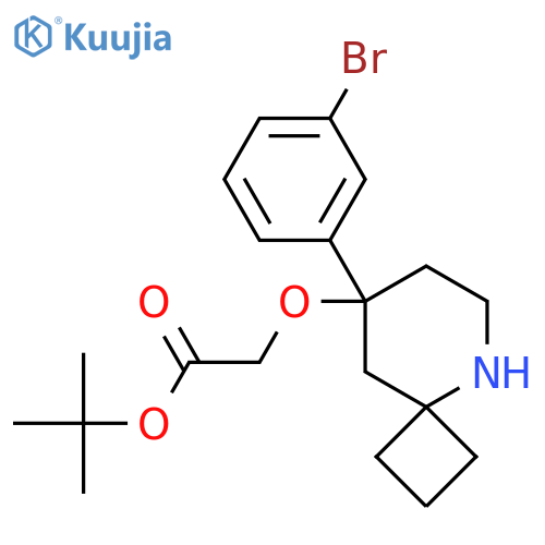 Tert-butyl 2-{[8-(3-bromophenyl)-5-azaspiro[3.5]nonan-8-yl]oxy}acetate structure