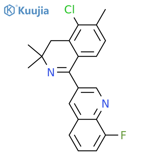 3-(5-chloro-3,3,6-trimethyl-3,4-dihydroisoquinolin-1-yl)-8-fluoroquinoline structure