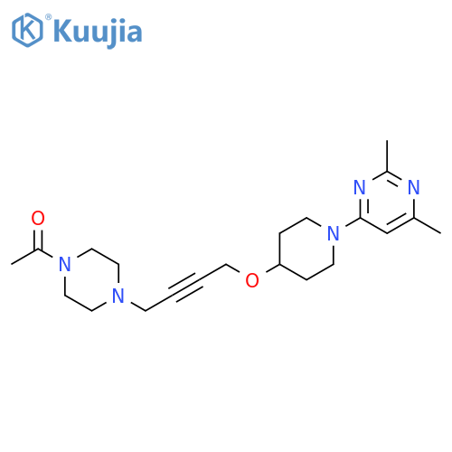 1-4-(4-{1-(2,6-dimethylpyrimidin-4-yl)piperidin-4-yloxy}but-2-yn-1-yl)piperazin-1-ylethan-1-one structure