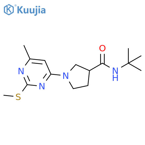 N-tert-butyl-1-[6-methyl-2-(methylsulfanyl)pyrimidin-4-yl]pyrrolidine-3-carboxamide structure