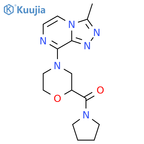4-{3-Methyl-[1,2,4]triazolo[4,3-a]pyrazin-8-yl}-2-(pyrrolidine-1-carbonyl)morpholine structure