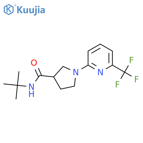 N-tert-butyl-1-[6-(trifluoromethyl)pyridin-2-yl]pyrrolidine-3-carboxamide structure