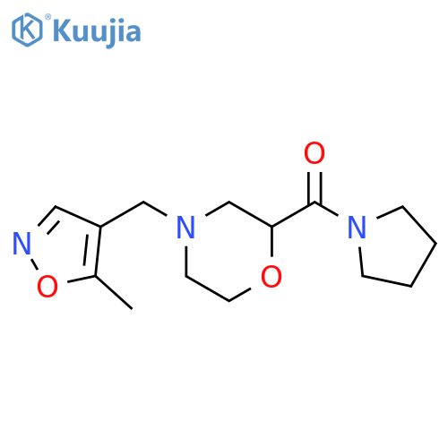 4-[(5-methyl-1,2-oxazol-4-yl)methyl]-2-(pyrrolidine-1-carbonyl)morpholine structure